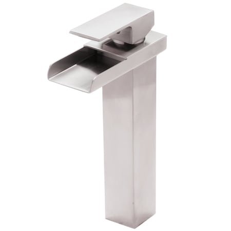 Novatto CRAVE Single Lever Waterfall Vessel Faucet in Brushed Nickel GF-135BN